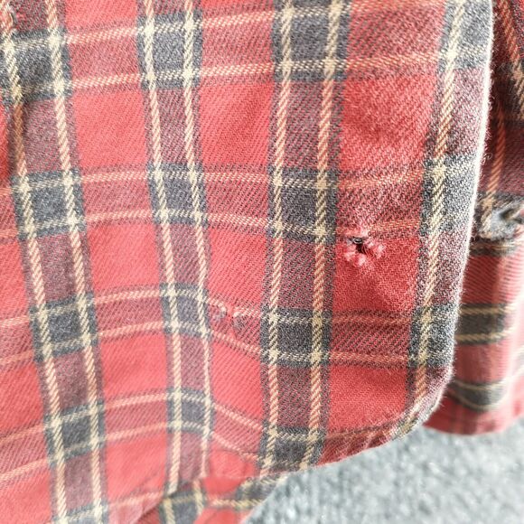 Lands' End Direct Merchants Men's Button-Down Shirt Red Plaid Medium 15-15.5 - Picture 8 of 12
